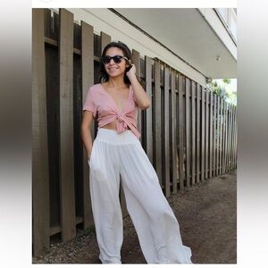 Mahina vacation pants white/natural lg